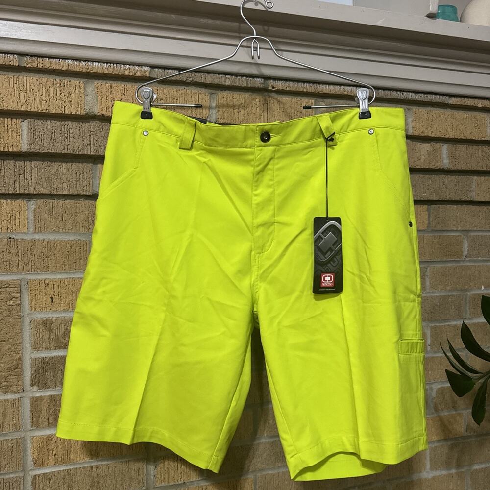 OGIO Golf Shorts Men's Size 40 Neon Performance Flat Front Stretch w/Pockets 10”
